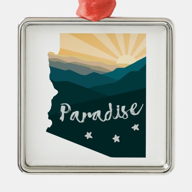 Arizona ist Paradies Ornament Aus Metall (Vorne)