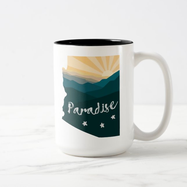 Arizona ist Paradies Zweifarbige Tasse (Rechts)