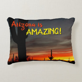"Arizona ist Phantastisch!" Sonnenuntergang Sonora Dekokissen