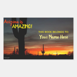 "Arizona ist Phantastisch!" Sunset Sonoran Desert  Rechteckiger Aufkleber
