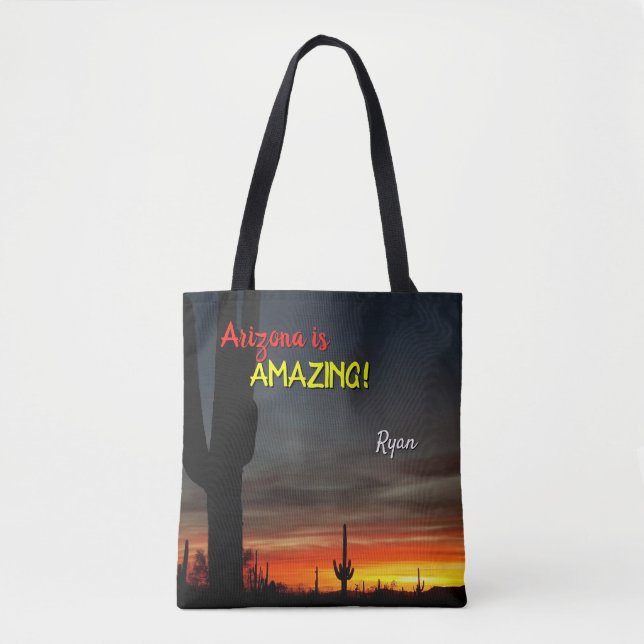 "Arizona ist Phantastisch!" Sunset Sonoran Desert  Tasche (Vorderseite)