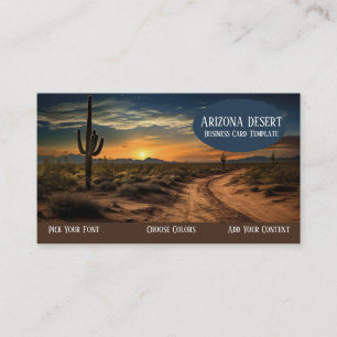 Arizona Kaktus Sonnenuntergang Wüsten Geschäftskar Visitenkarte