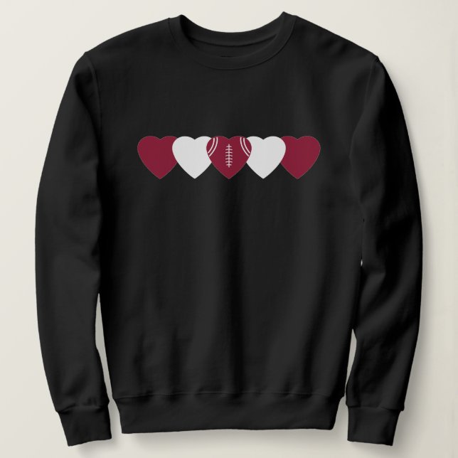 Arizona Kardinals Herzenfußball Dunkel Sweatshirt (Design vorne)
