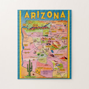 Arizona Karte 11x14 Jigsaw Puzzle
