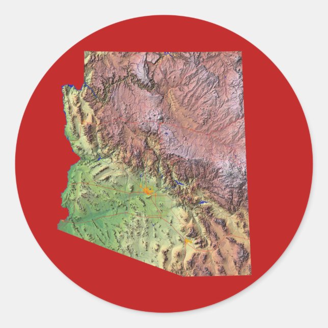 Arizona Karte Aufkleber (Vorderseite)