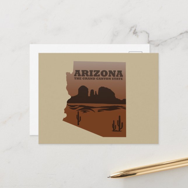 Arizona Karte Landschaft Grand Canyon (Vorderseite/Rückseite Beispiel)