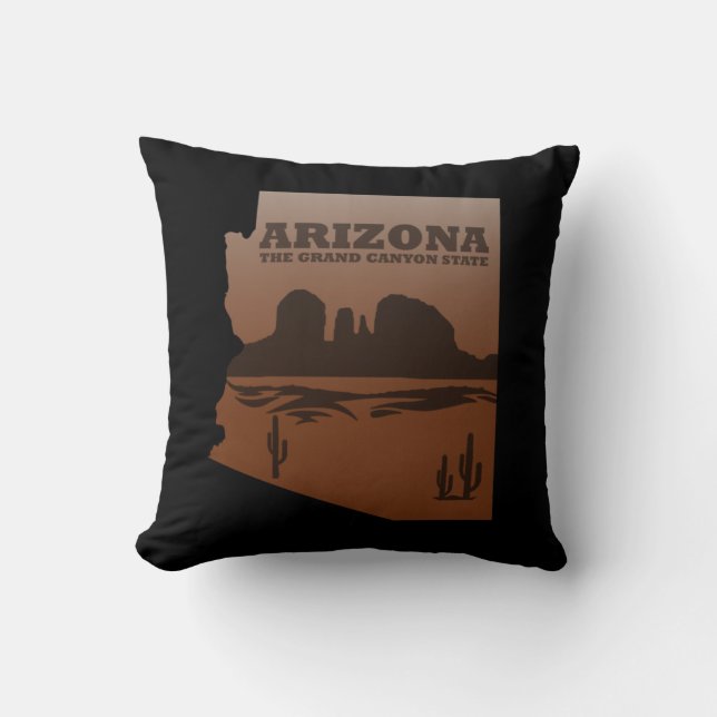 Arizona Karte Landschaft Grand Canyon Kissen (Vorderseite)