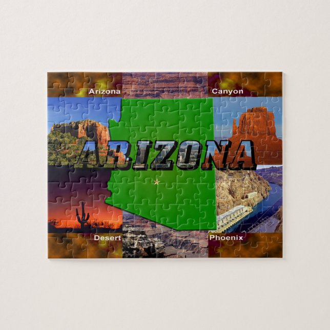 Arizona-Karte und Bildtext (Horizontal)