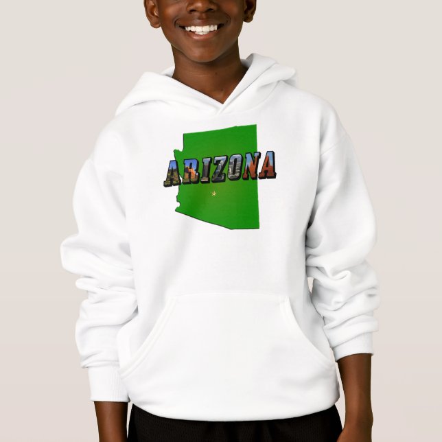 Arizona-Karte und Bildtext Hoodie (Vorderseite)