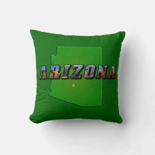 Arizona-Karte und Bildtext Kissen