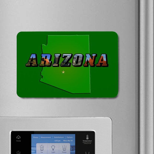 Arizona-Karte und Bildtext Magnet (Arizona Map and Picture Text Flexible Magnet)