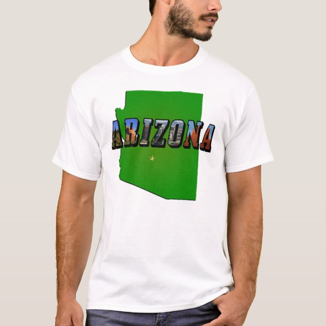 Arizona-Karte und Bildtext T-Shirt (Vorderseite)