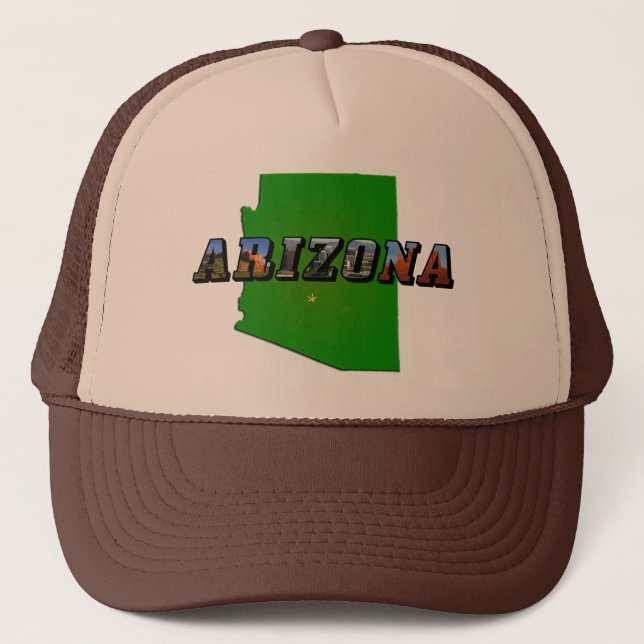 Arizona-Karte und Bildtext Truckerkappe (Vorderseite)