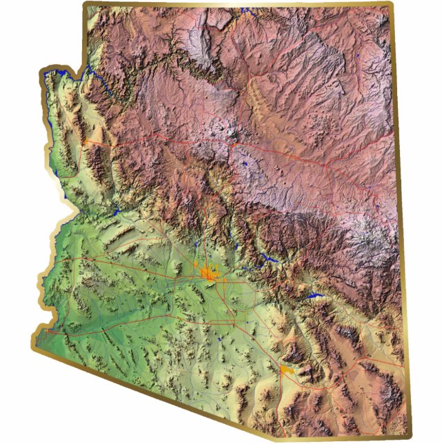 Arizona-Karten-Magnet herausgeschnitten Fotoskulptur Magnet (Vorne)