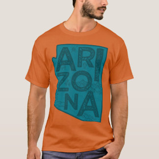 Arizona-Karten-Typografie Navy T-Shirt