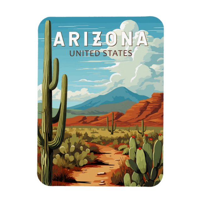 Arizona Kunstvoll wandern Vintag Magnet (Vertikal)