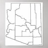 Arizona Landkreises Leere Kontur Karte
