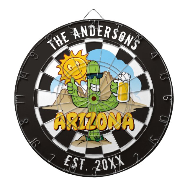 Arizona Landscape Cartoon Custom Dartboard Dartscheibe (vorne)