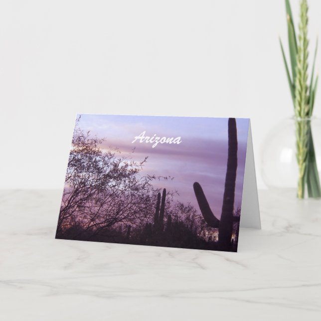 Arizona Landschaftlicher Lila Himmel Karte (Vorderseite)