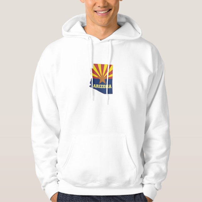 Arizona Map Shaped Arizonan State Flag Yellow Blue Hoodie (Vorderseite)