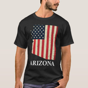 Arizona Map Staat American Flag 4. Juli Pride T-Shirt