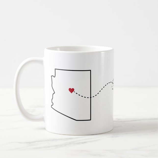 Arizona nach New York - Heart2Heart Coffee Tasse (Links)
