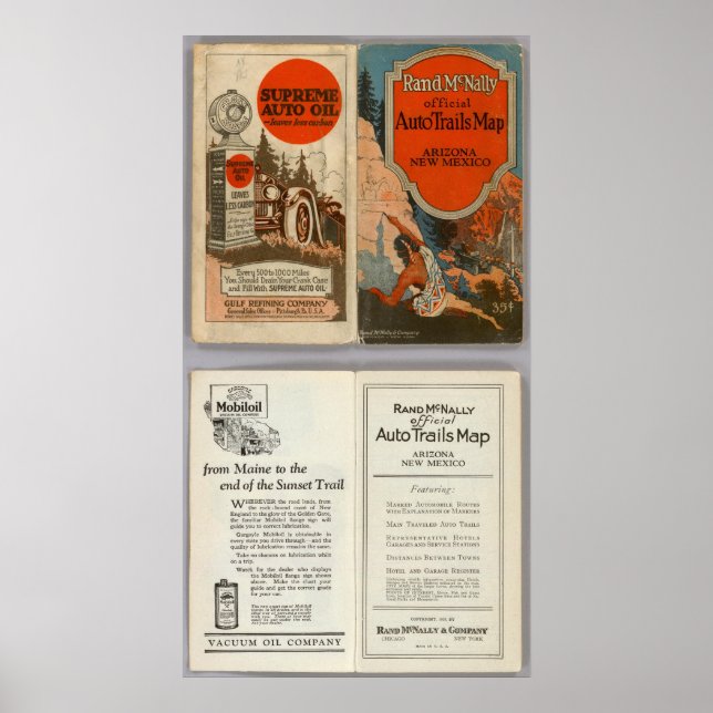 Arizona, New Mexico Auto Trails Poster (Vorne)