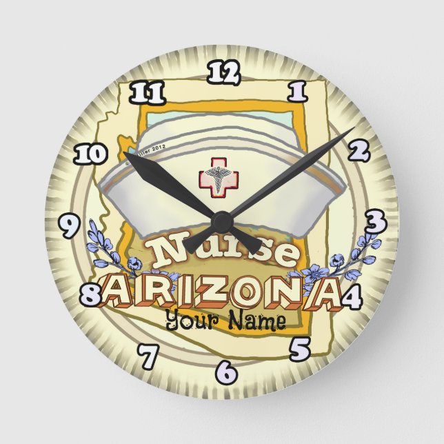 Arizona Nurse Runde Wanduhr (Vorderseite)
