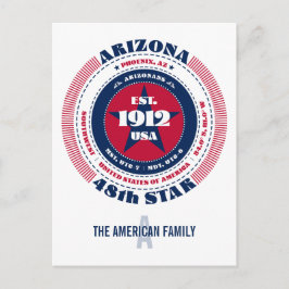 Arizona, Phoenix, AZ, Patriotik, Monogramm Postkarte