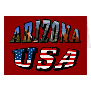 Arizona Picture und USA Flag Text