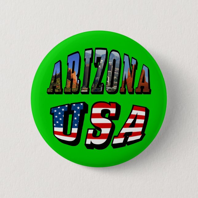Arizona Picture und USA Flag Text Button (Vorderseite)