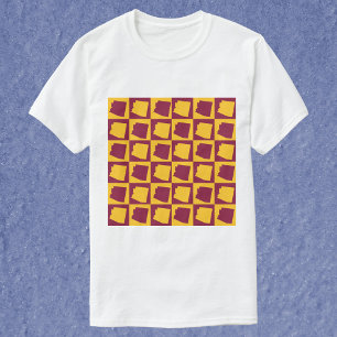 Arizona Pop Art Schachbrettmuster Marineblau Gold T-Shirt