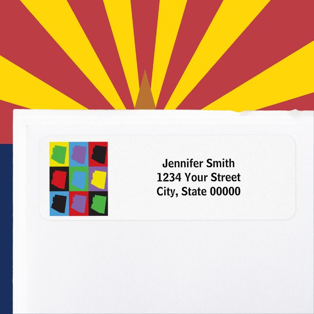 Arizona Pop Kunst, Dichtung und Musik (A return address label featuring the US state of Arizona and text you can personalize!)