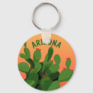 Arizona Prickly Pare Wüste Sonnenuntergang Schlüsselanhänger