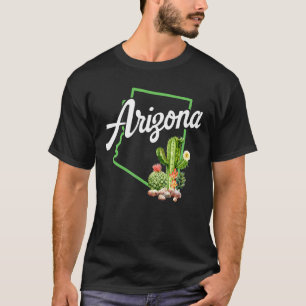 Arizona Pride Staat Karte Cactus Vintag Arizona T-Shirt