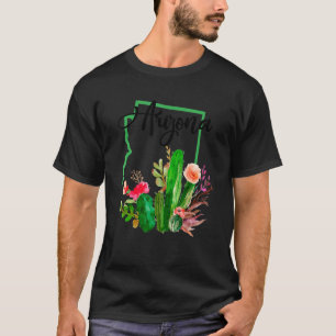 Arizona Pride Staat Karte Vintag Arizona Cactus Me T-Shirt