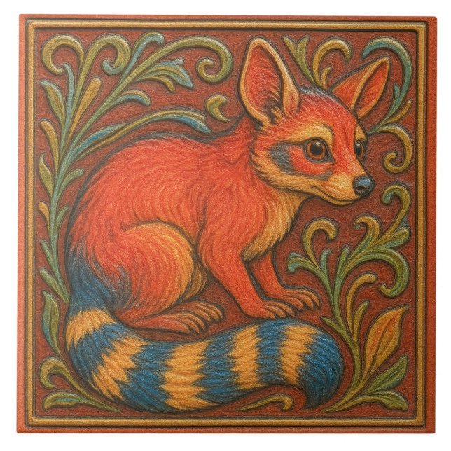 Arizona Ringtail - Keramik Tile Fliese (Vorderseite)