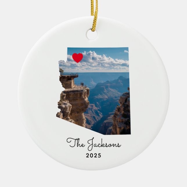 Arizona Road Trip Vacation Foto Rotes Herz Keramik Ornament (Vorne)