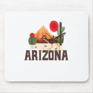 Arizona Roadrunner Retro Boho Wüstenkaktus Mousepad