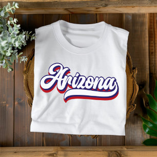 Arizona Rot Weiß Blau Vintage-Script T-Shirt