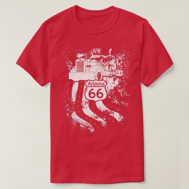 Arizona Route 66 Big Rig Truck und amerikanische F T-Shirt (Design vorne)