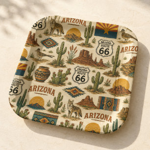 Arizona Route 66 Desert Fiesta Pappteller