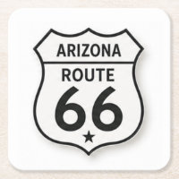 Arizona Route 66 Retro Weißer Schild Untersetzer
