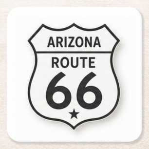 Arizona Route 66 Retro Weißer Schild Untersetzer