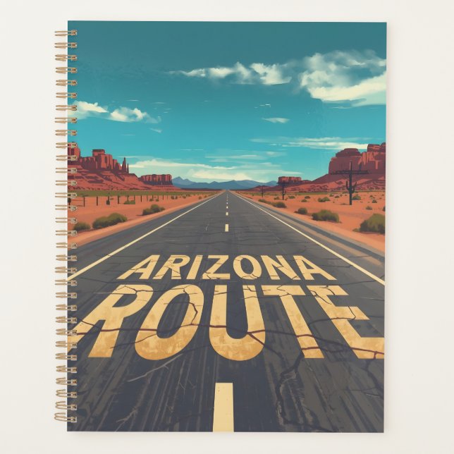 Arizona Route Desert Road Graphic Art Planer (Vorderseite)