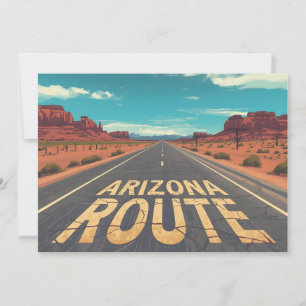 Arizona Route Wüstenstraßen-Grafik Kunst Feiertagskarte