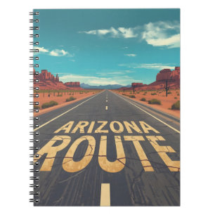 Arizona Route Wüstenstraßen Grafik Kunst Notizblock