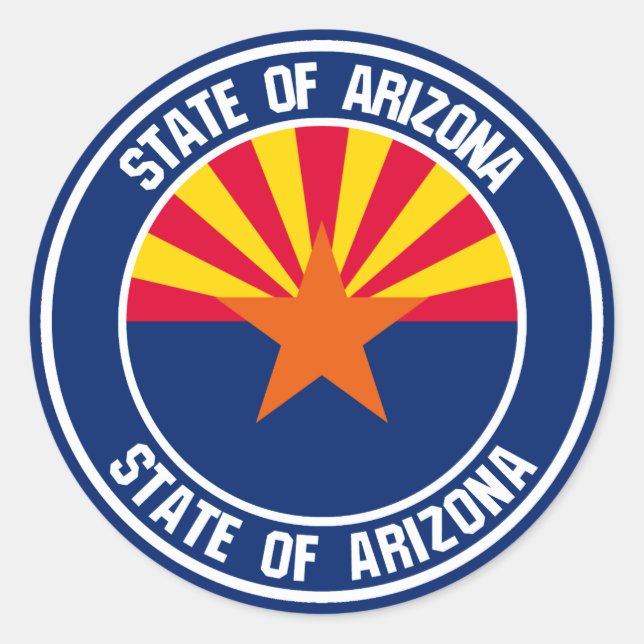 Arizona-RundEmblem Runder Aufkleber (Vorderseite)