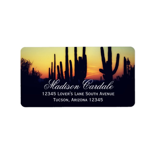 Arizona Saguaro Cactus Étiquettes de adresse du co (Devant)