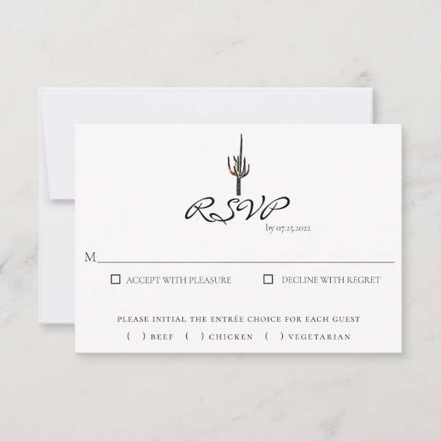 Arizona Saguaro Cactus Response Card RSVP Karte (Vorderseite)